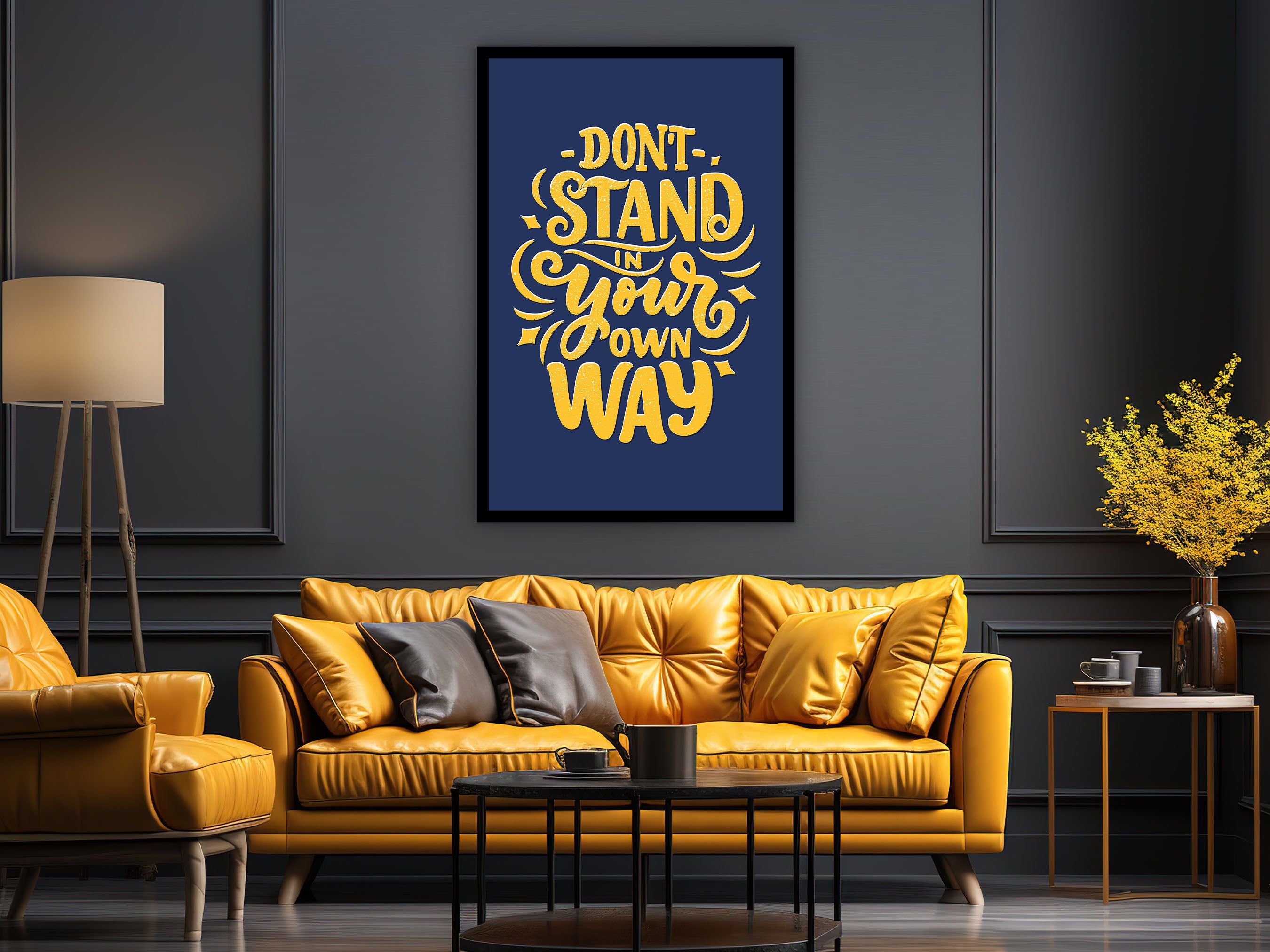 Motivational Wall Art, Don't Stand in Your Own Way Canvas, Empowering Quotes Artwork, Quotes Hanging, Gift for Her, Printed on Black Frame