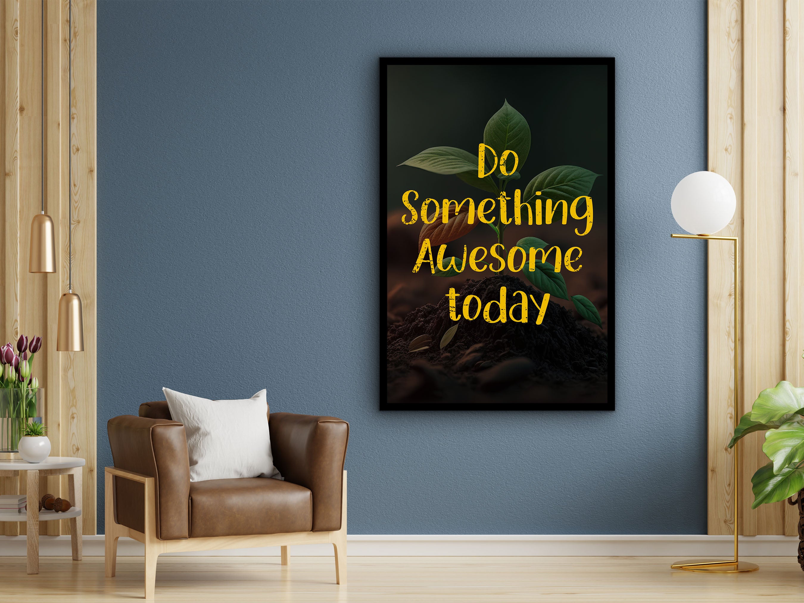 Motivational Wall Art, Do Something Awesome Today Canvas, Home & Office Decor, Ready to Hang, Perfect Gift for Her, Printed on Black Frame