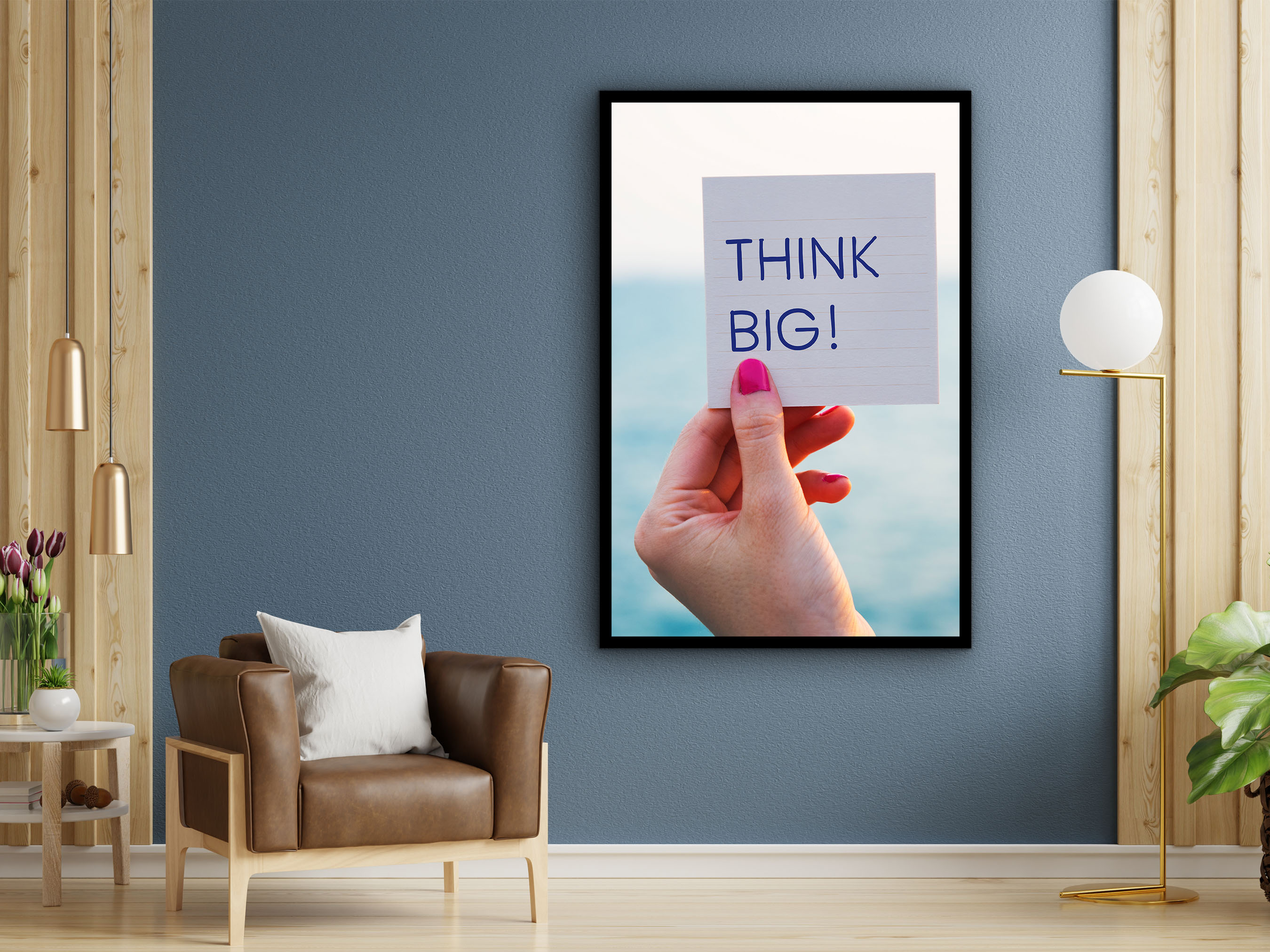 Motivation Art, Think Big Canvas Wall Art, Encouraging Wall Art, Home & Office Decor, Inspirational Art, Unique Gift, Printed on Black Frame