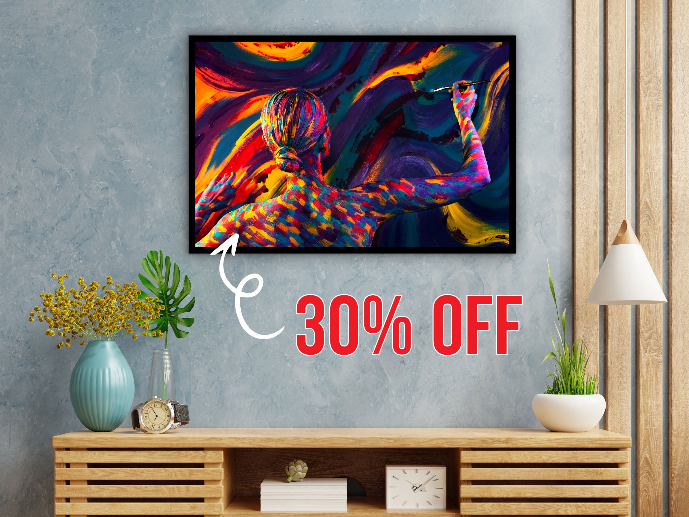 lady painting Canvas Wall Art, Modern Design Home Decor, Ready to Hang, Perfect Gift