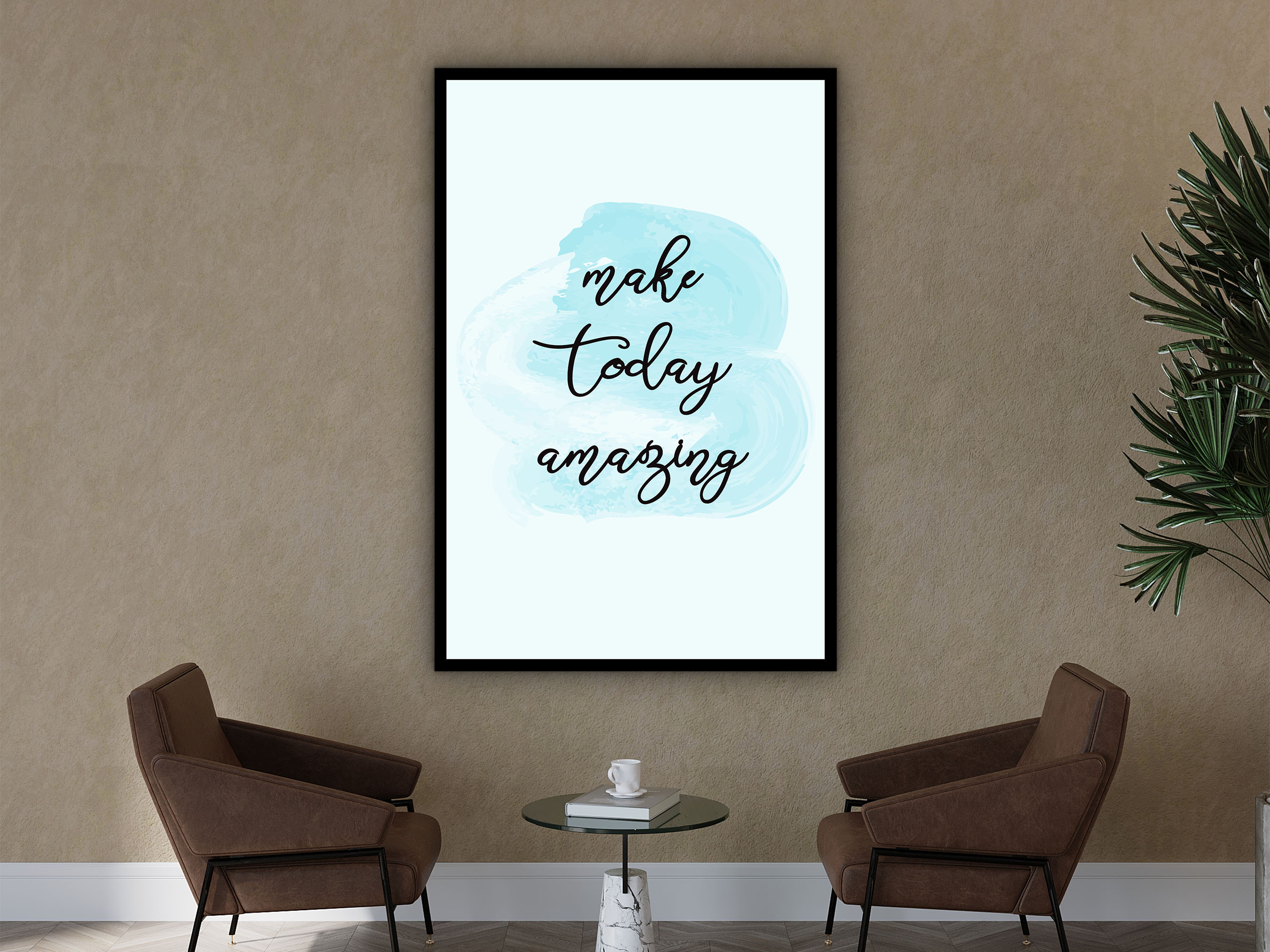 Motivational Sign Wall Art, Make Today Amazing Canvas, Modern Home Office Print, Ready to Hang, Perfect Gift for Her, Printed on Black Frame