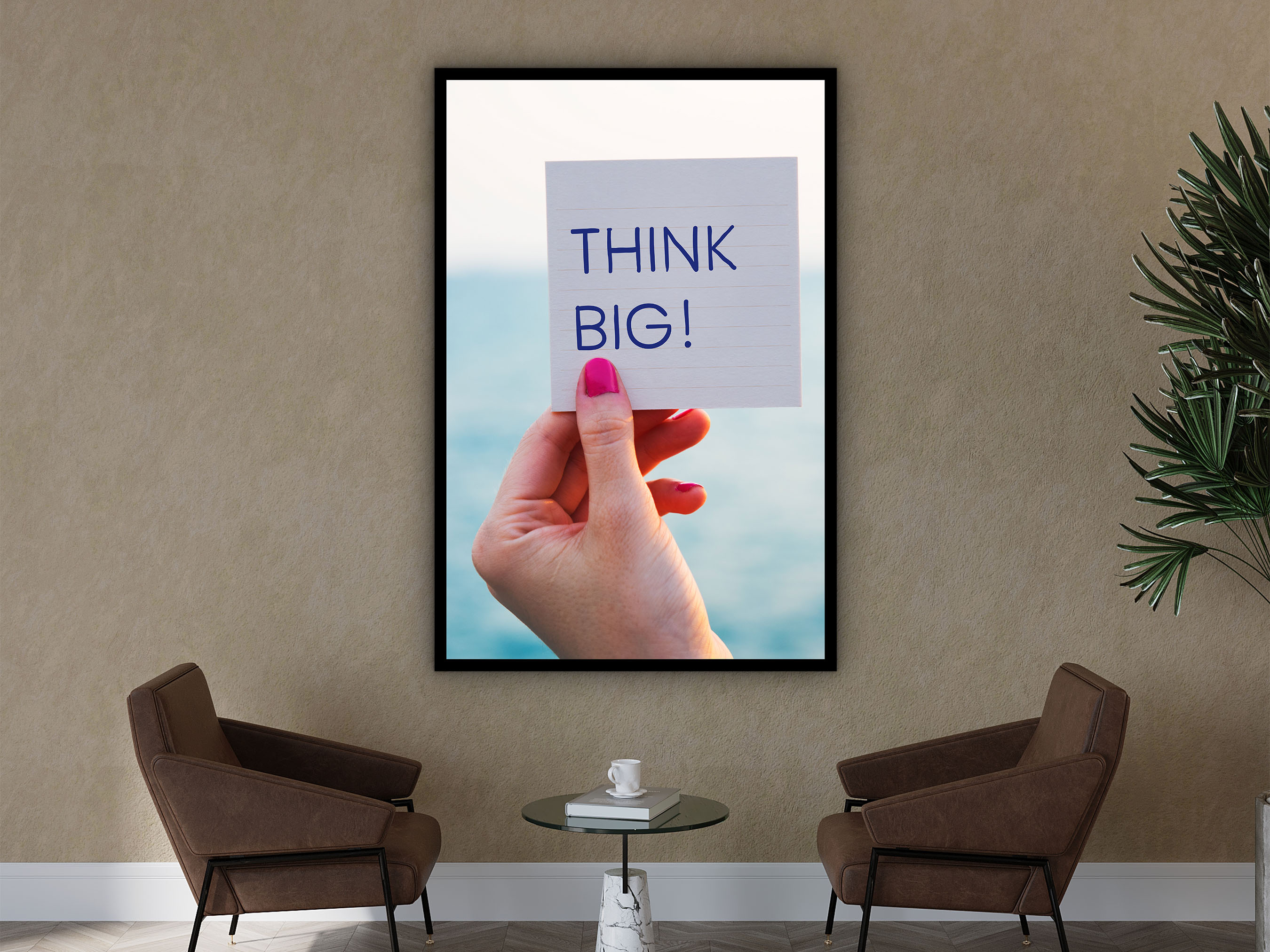 Motivation Art, Think Big Canvas Wall Art, Encouraging Wall Art, Home & Office Decor, Inspirational Art, Unique Gift, Printed on Black Frame