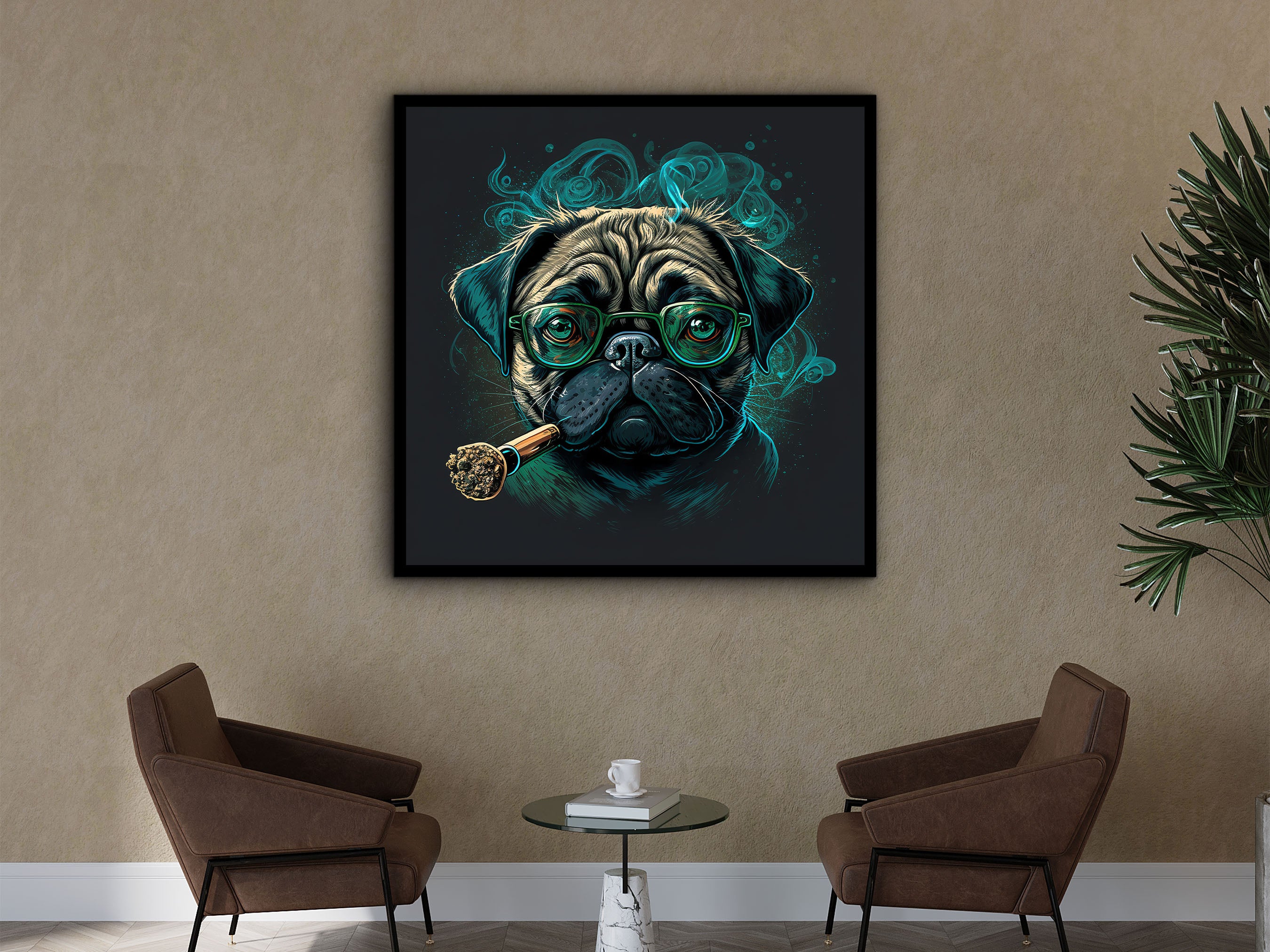 Dog Canvas Wall Art, Pet Artwork, Dog-Themed Home Decor, Dog Modern Art, Pet Memorial Gifts Idea, Ready to Hang, Printed on Black Frame