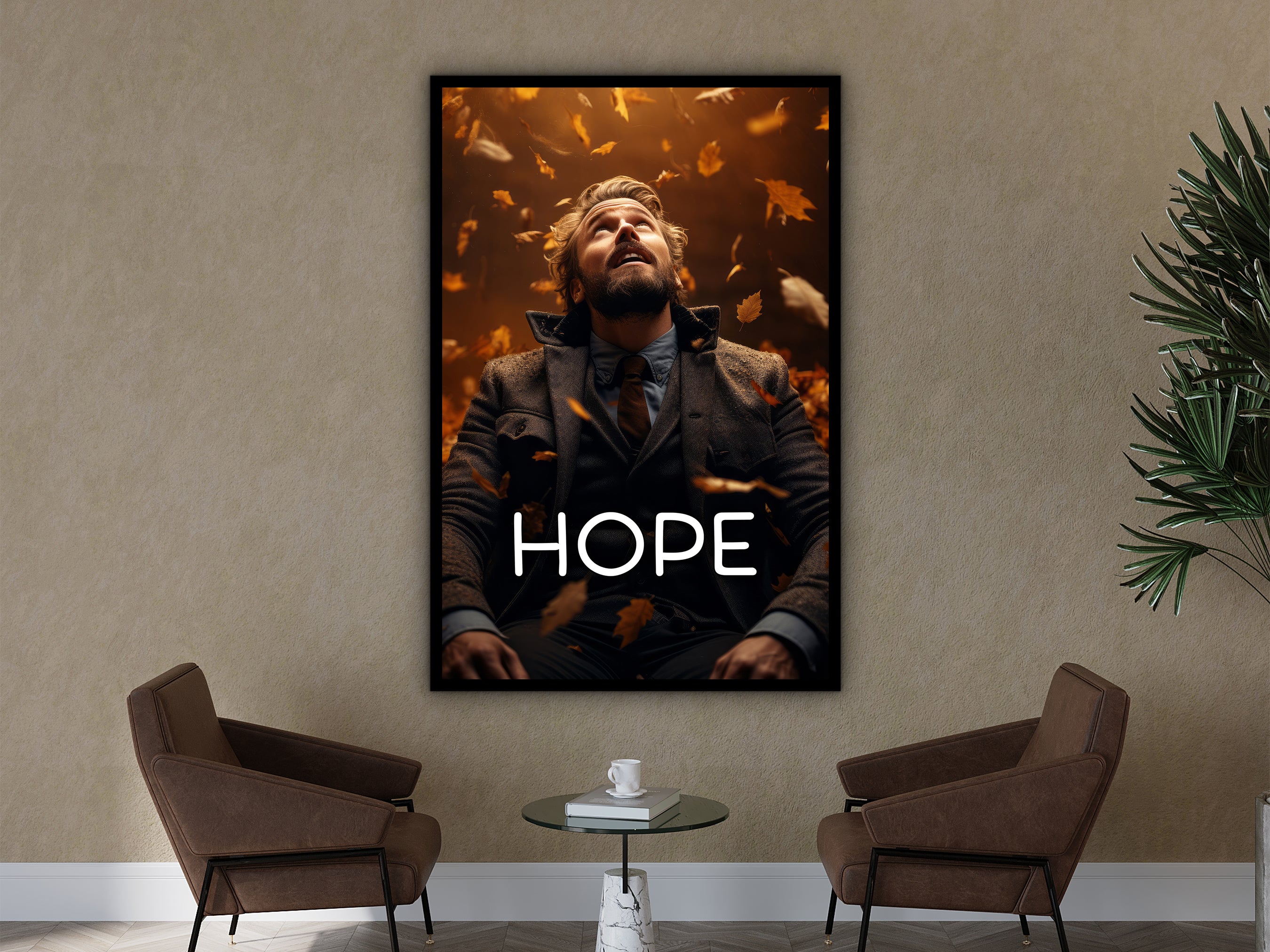 Hope Motivational Wall Art, Motivational Canvas, Modern Home & Office Wall Decor, Printed on Black Frame, Ready to Hang, Gift Idea for Him