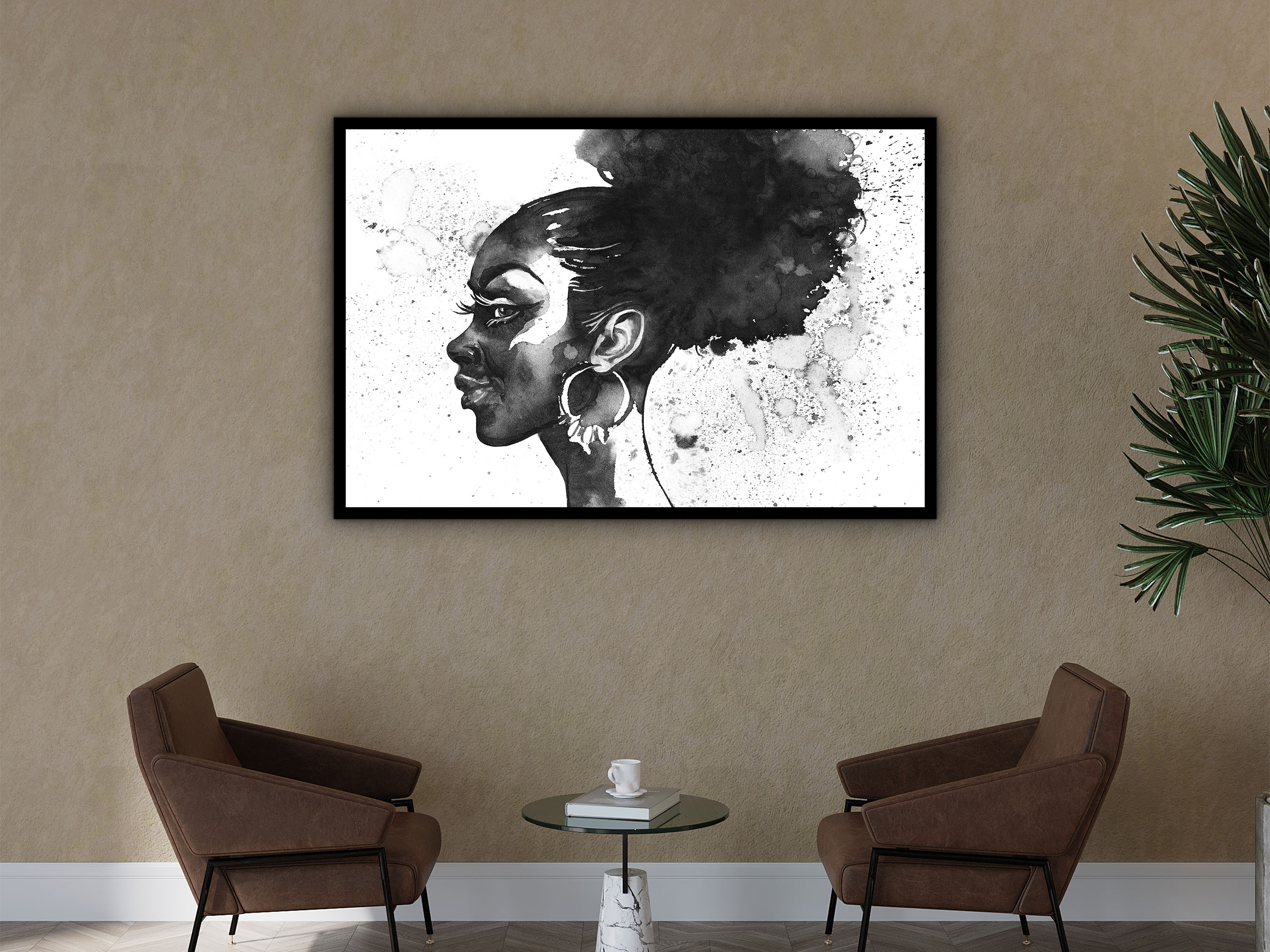 lady hair Modern Canvas Wall Art, Modern Design Home Decor, Ready to Hang, Unique Gift