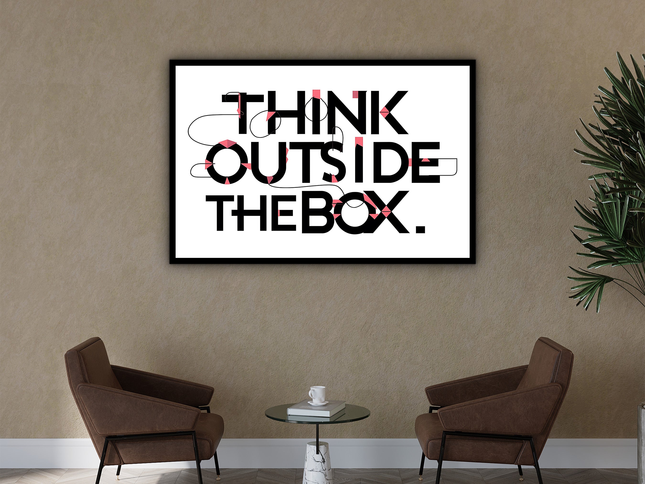 Think Outside the Box Wall Art, Motivational Canvas Wall Art, Home & Office Decor, Wall Art Canvas Design, Ready to Hang