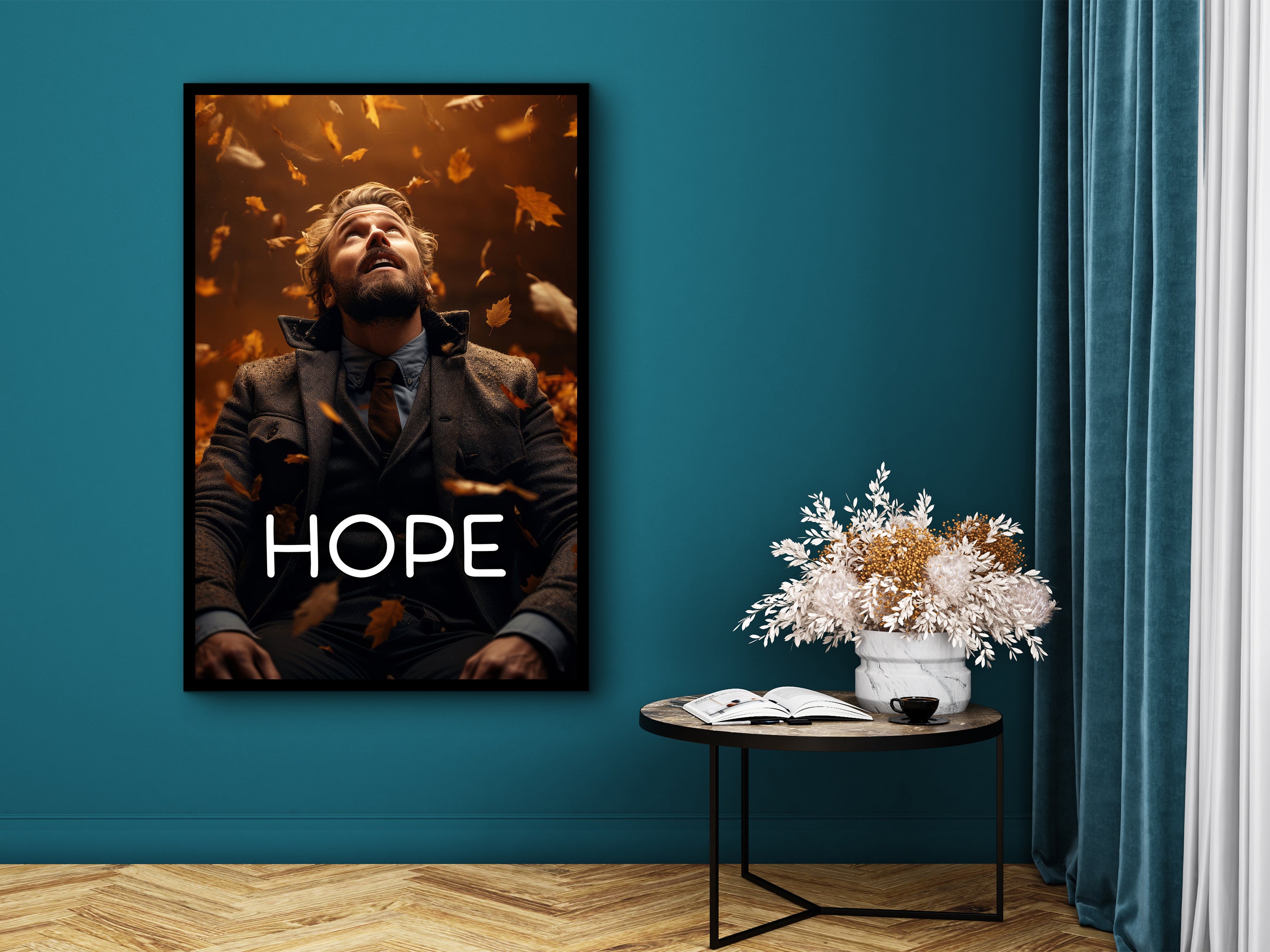 Hope Motivational Wall Art, Motivational Canvas, Modern Home & Office Wall Decor, Printed on Black Frame, Ready to Hang, Gift Idea for Him