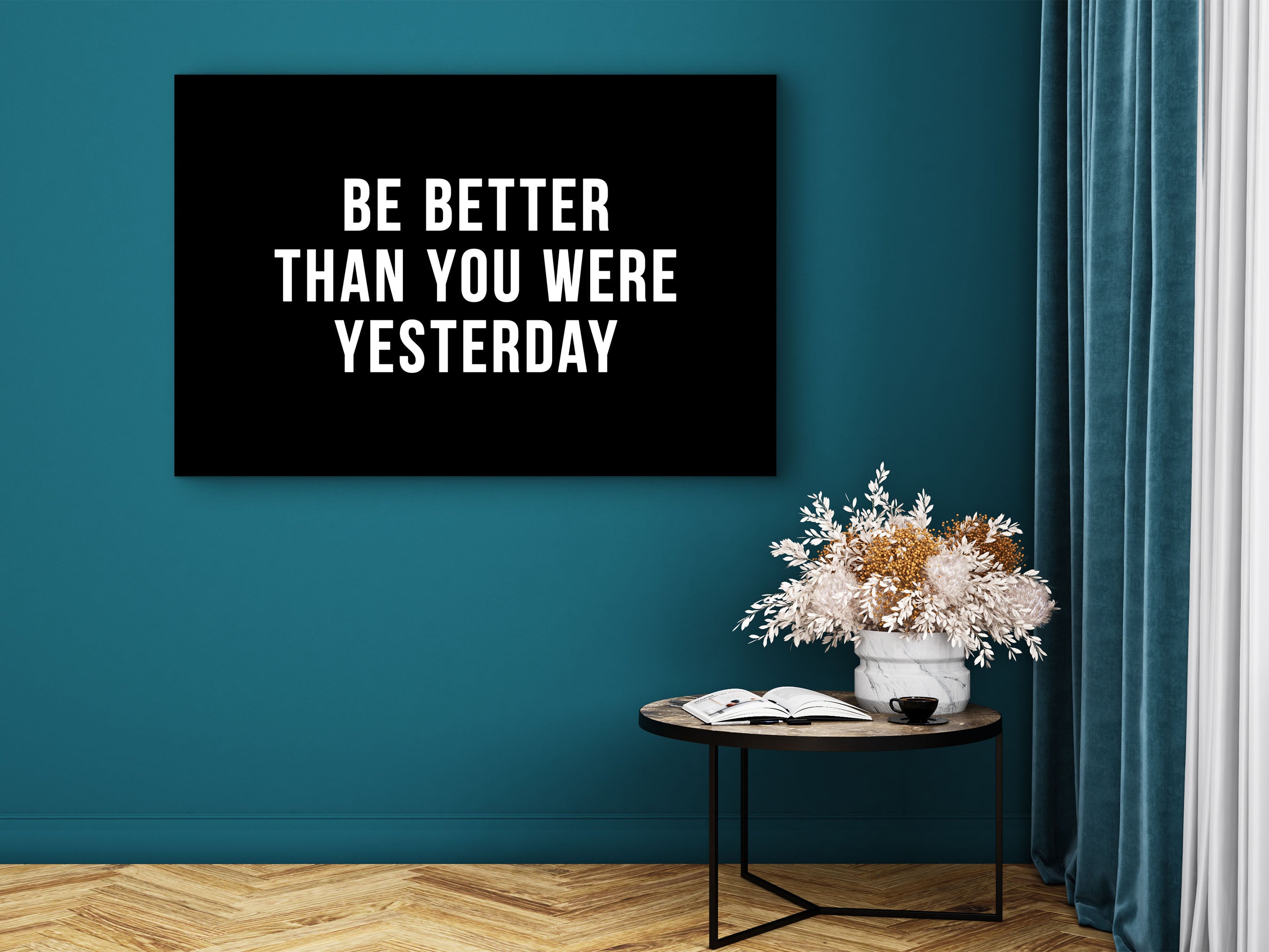 Motivational Wall Art, Be Better Than You Were Yesterday Canvas, Office Decor, Affirmation Artwork, Ready to Hang, Printed on Black Frame