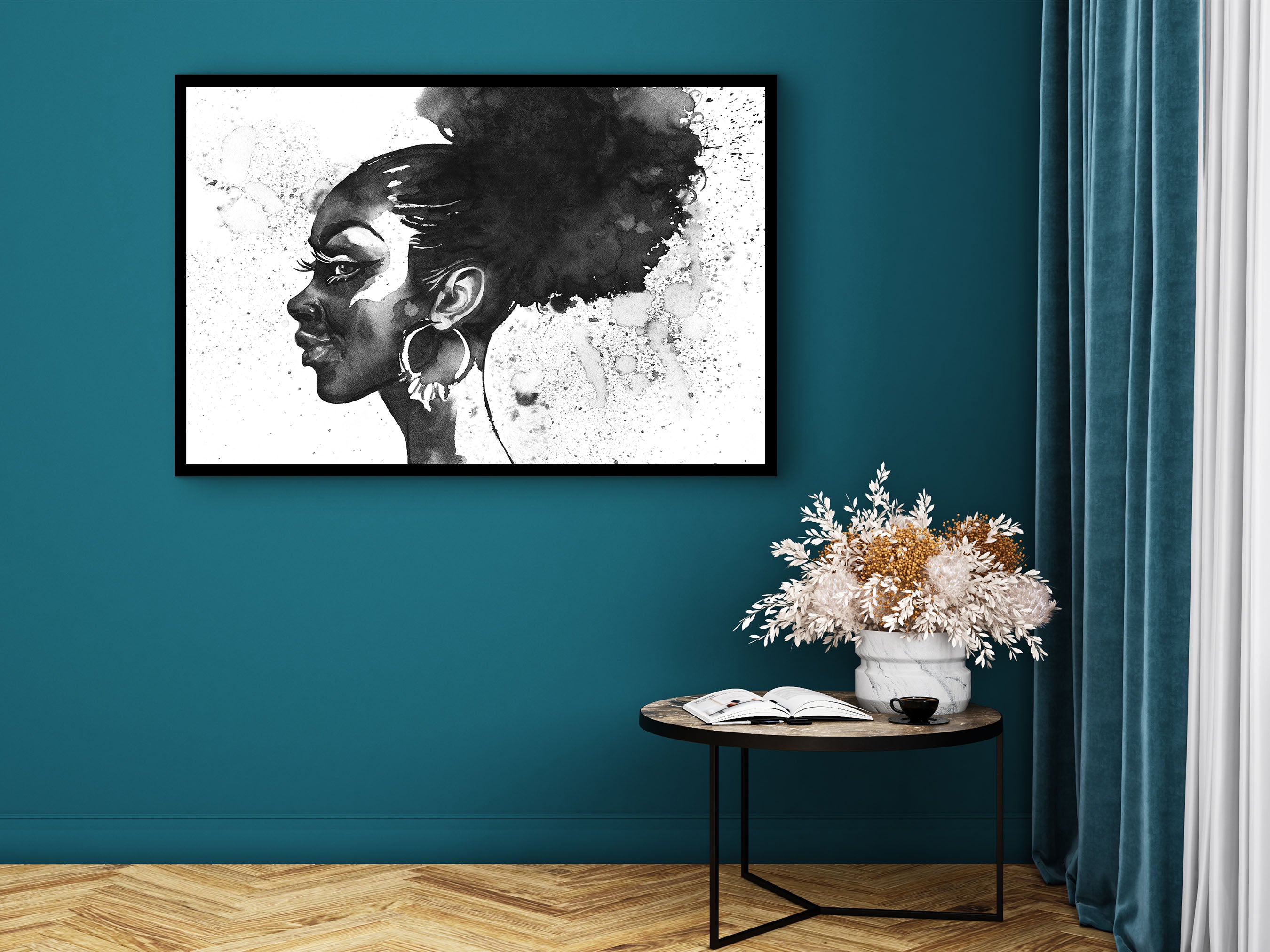 lady hair Modern Canvas Wall Art, Modern Design Home Decor, Ready to Hang, Unique Gift