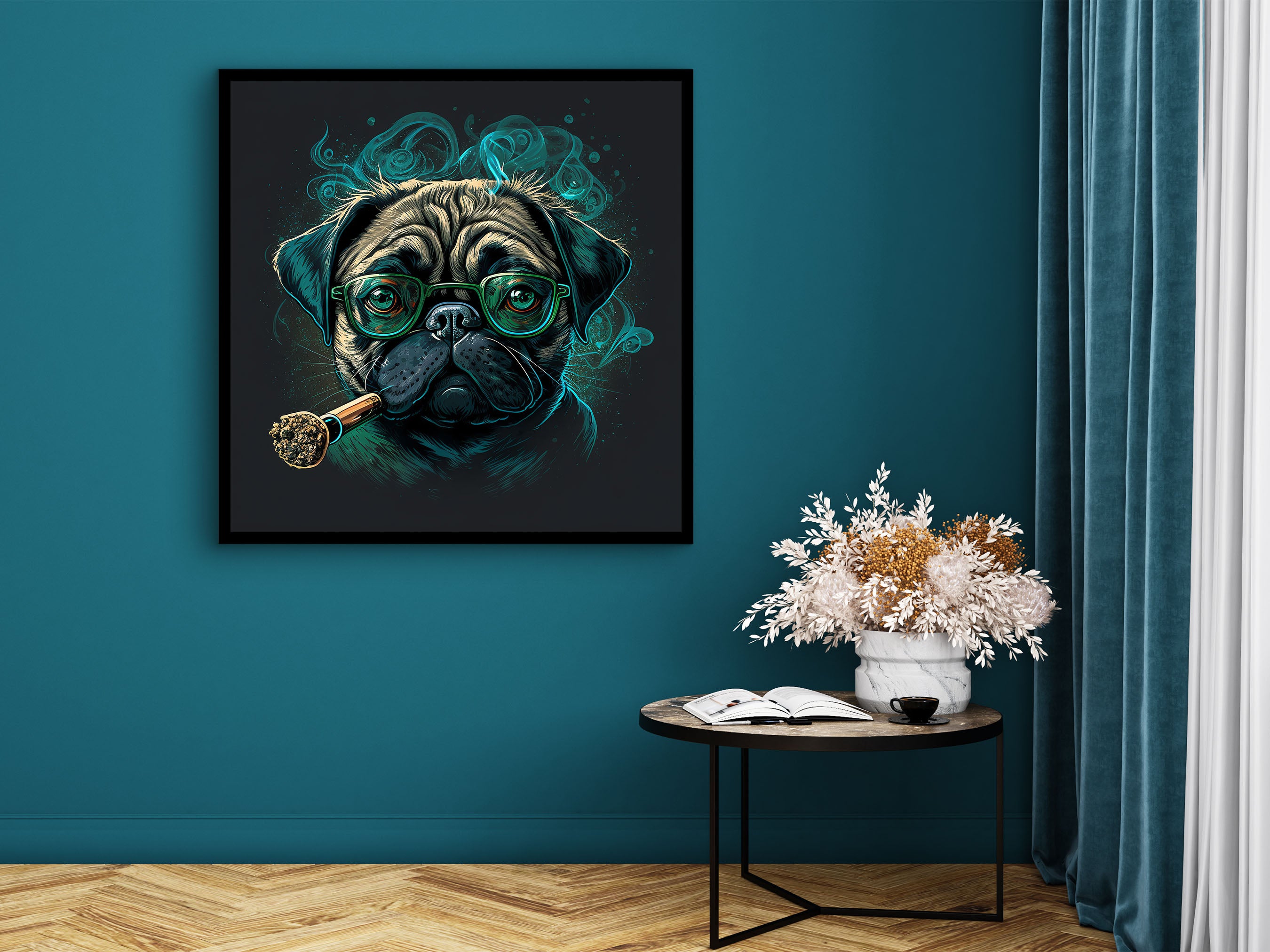 Dog Canvas Wall Art, Pet Artwork, Dog-Themed Home Decor, Dog Modern Art, Pet Memorial Gifts Idea, Ready to Hang, Printed on Black Frame