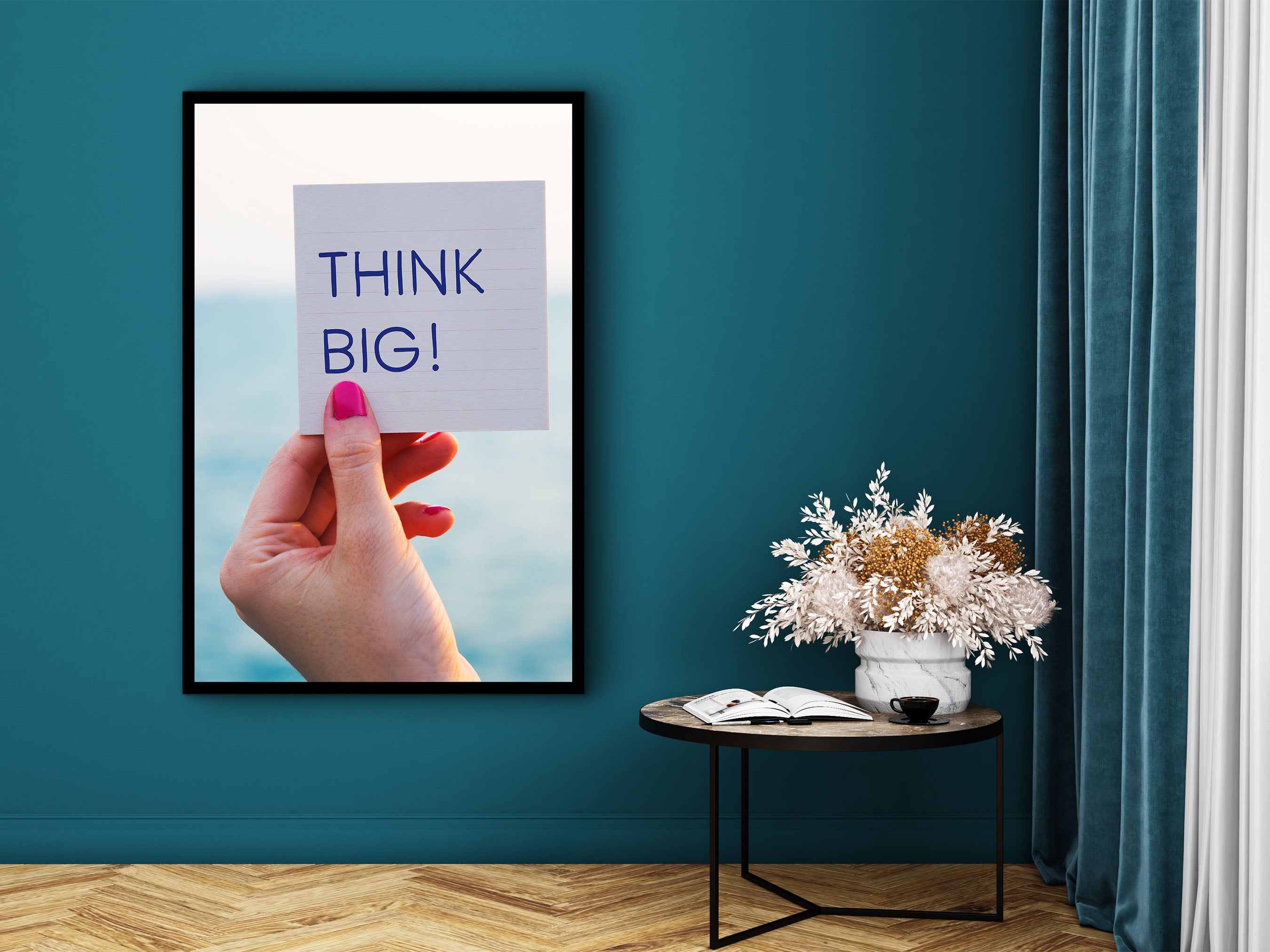 Motivation Art, Think Big Canvas Wall Art, Encouraging Wall Art, Home & Office Decor, Inspirational Art, Unique Gift, Printed on Black Frame