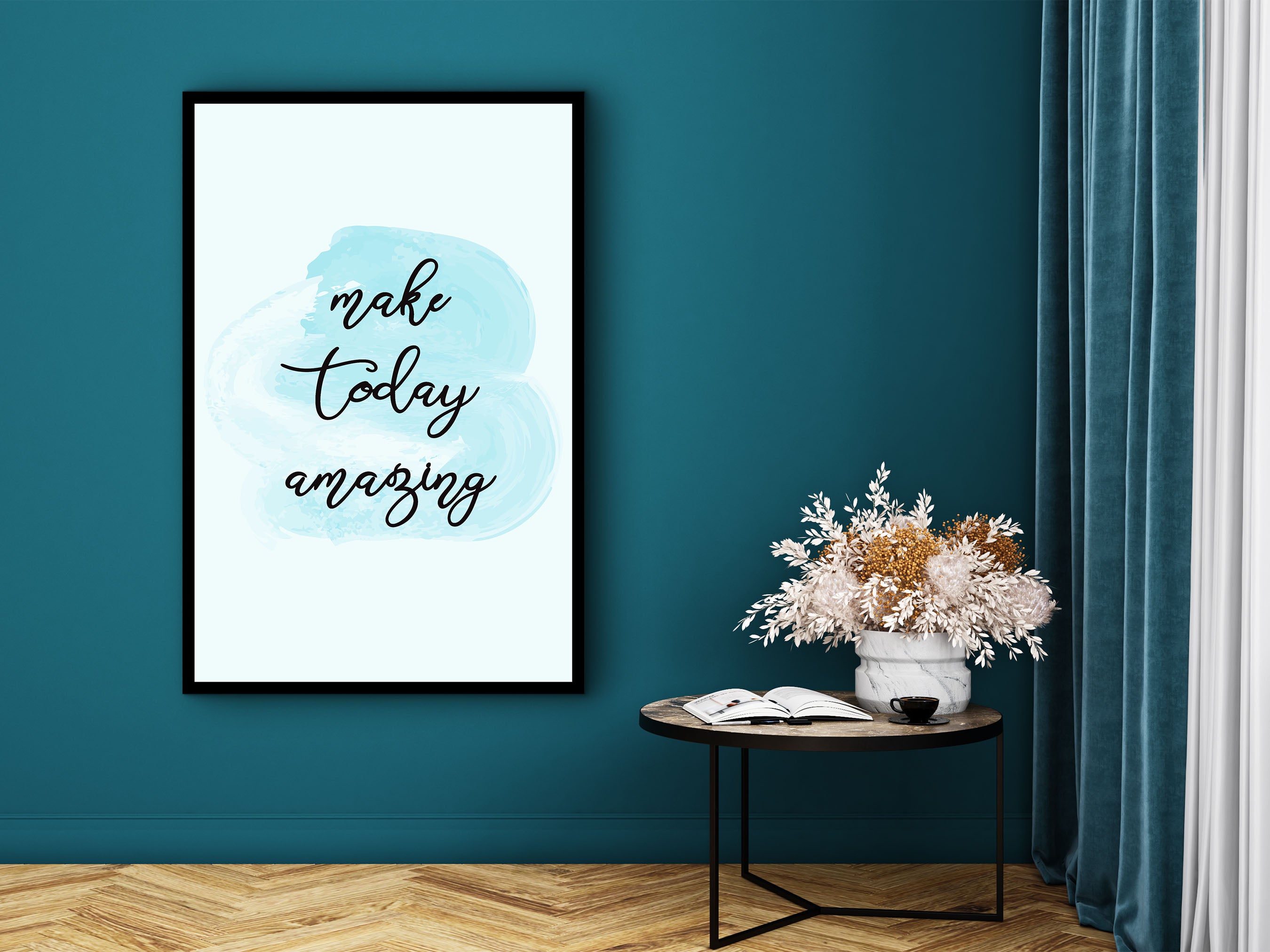 Motivational Sign Wall Art, Make Today Amazing Canvas, Modern Home Office Print, Ready to Hang, Perfect Gift for Her, Printed on Black Frame