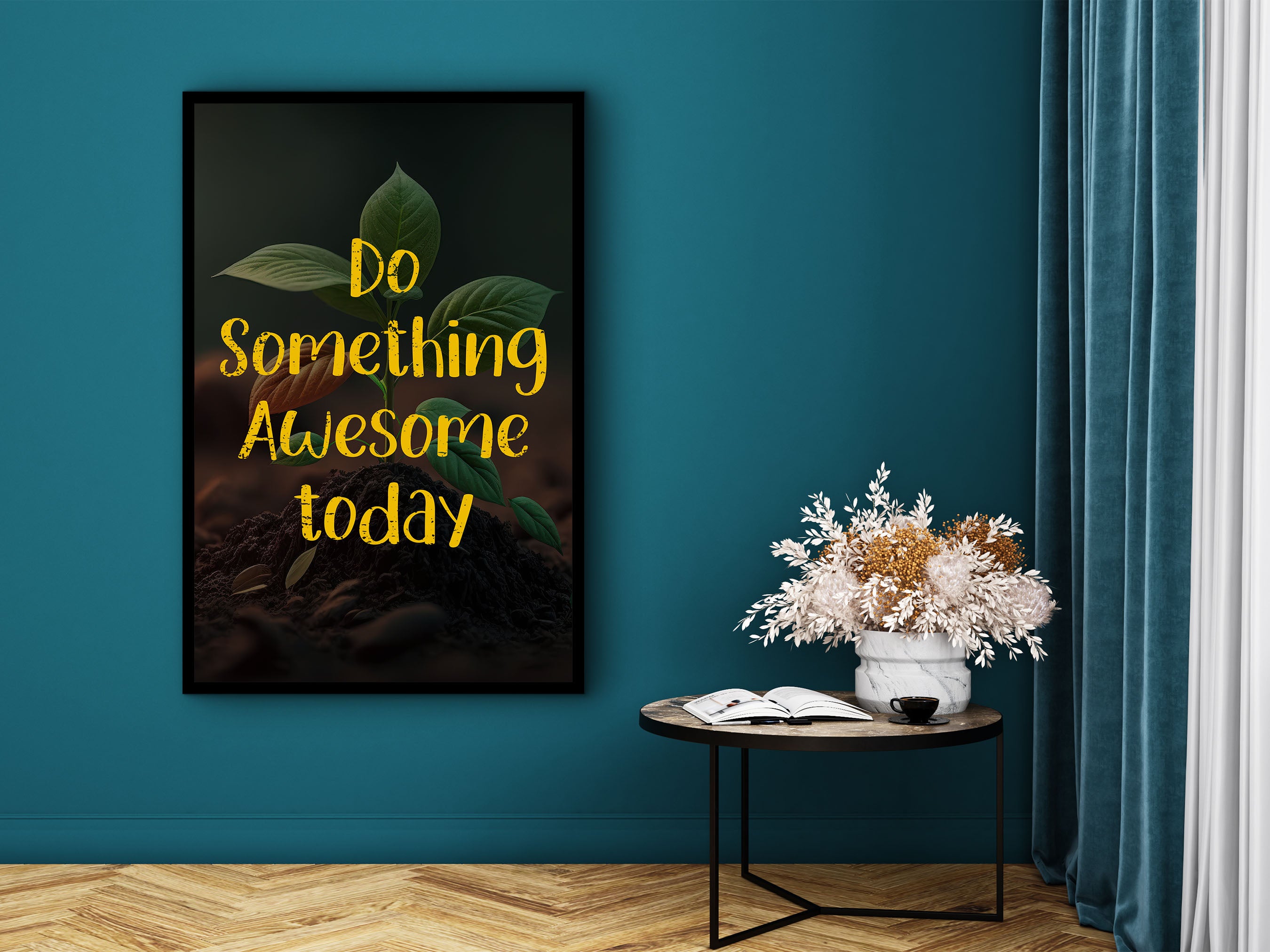 Motivational Wall Art, Do Something Awesome Today Canvas, Home & Office Decor, Ready to Hang, Perfect Gift for Her, Printed on Black Frame