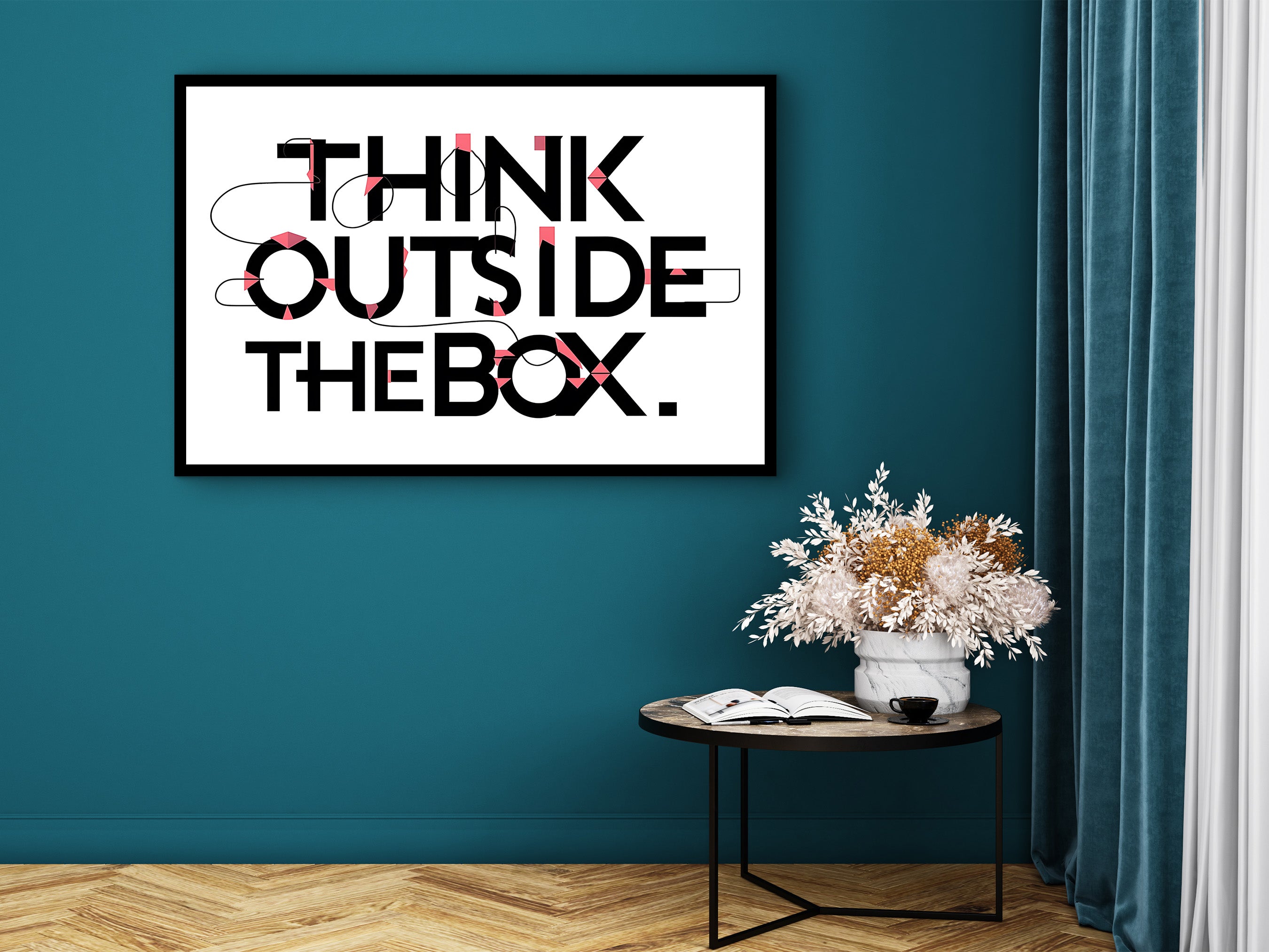 Think Outside the Box Wall Art, Motivational Canvas Wall Art, Home & Office Decor, Wall Art Canvas Design, Ready to Hang