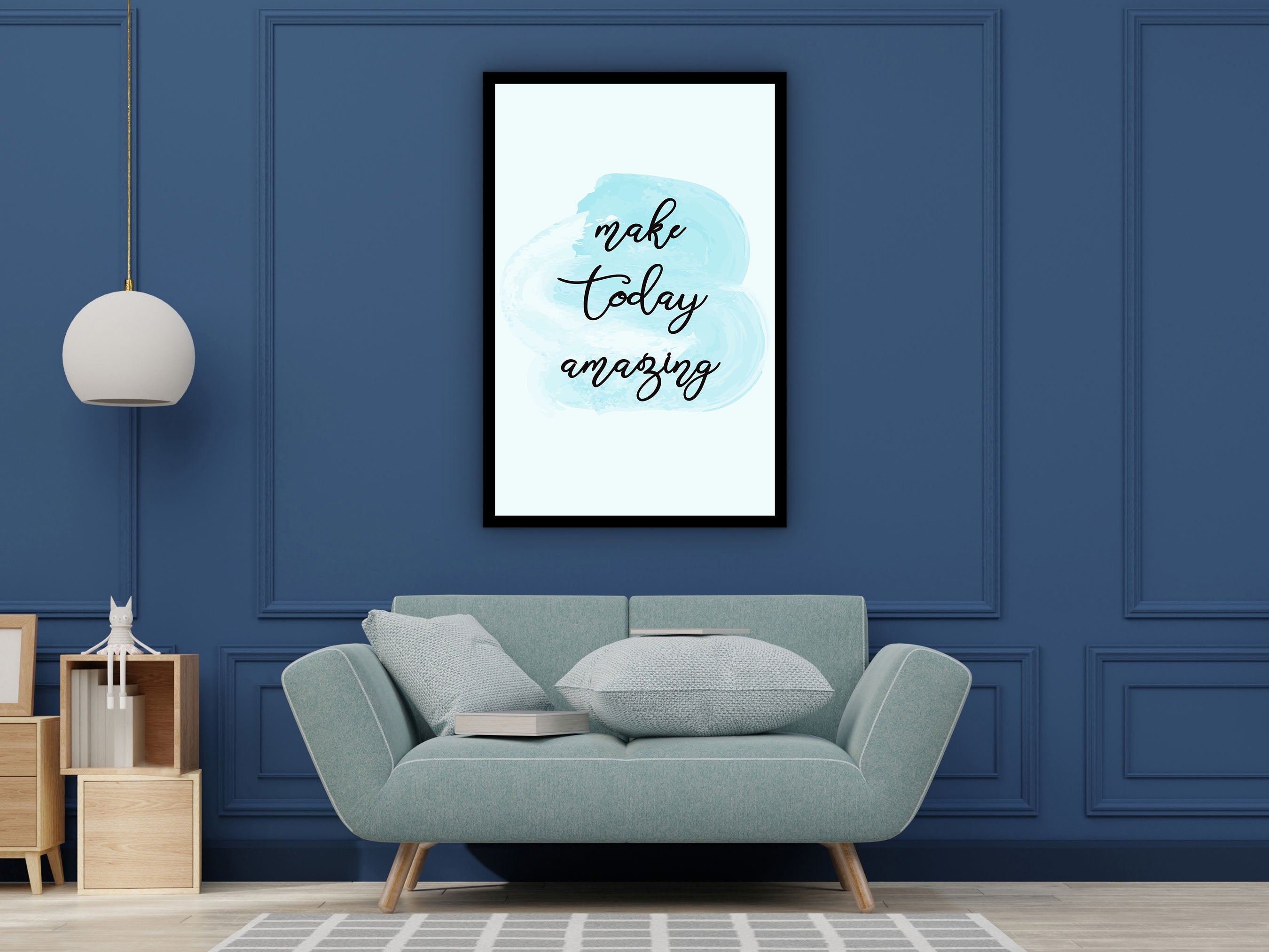 Motivational Sign Wall Art, Make Today Amazing Canvas, Modern Home Office Print, Ready to Hang, Perfect Gift for Her, Printed on Black Frame