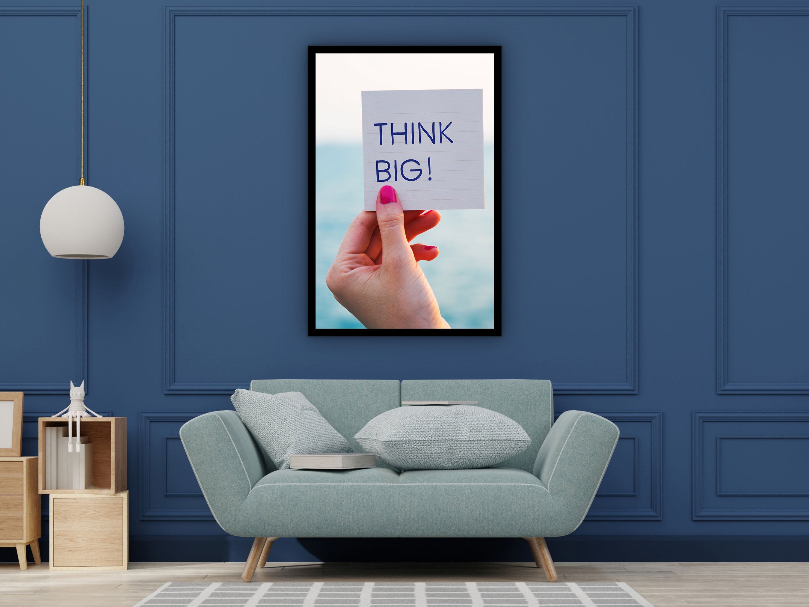 Motivation Art, Think Big Canvas Wall Art, Encouraging Wall Art, Home & Office Decor, Inspirational Art, Unique Gift, Printed on Black Frame