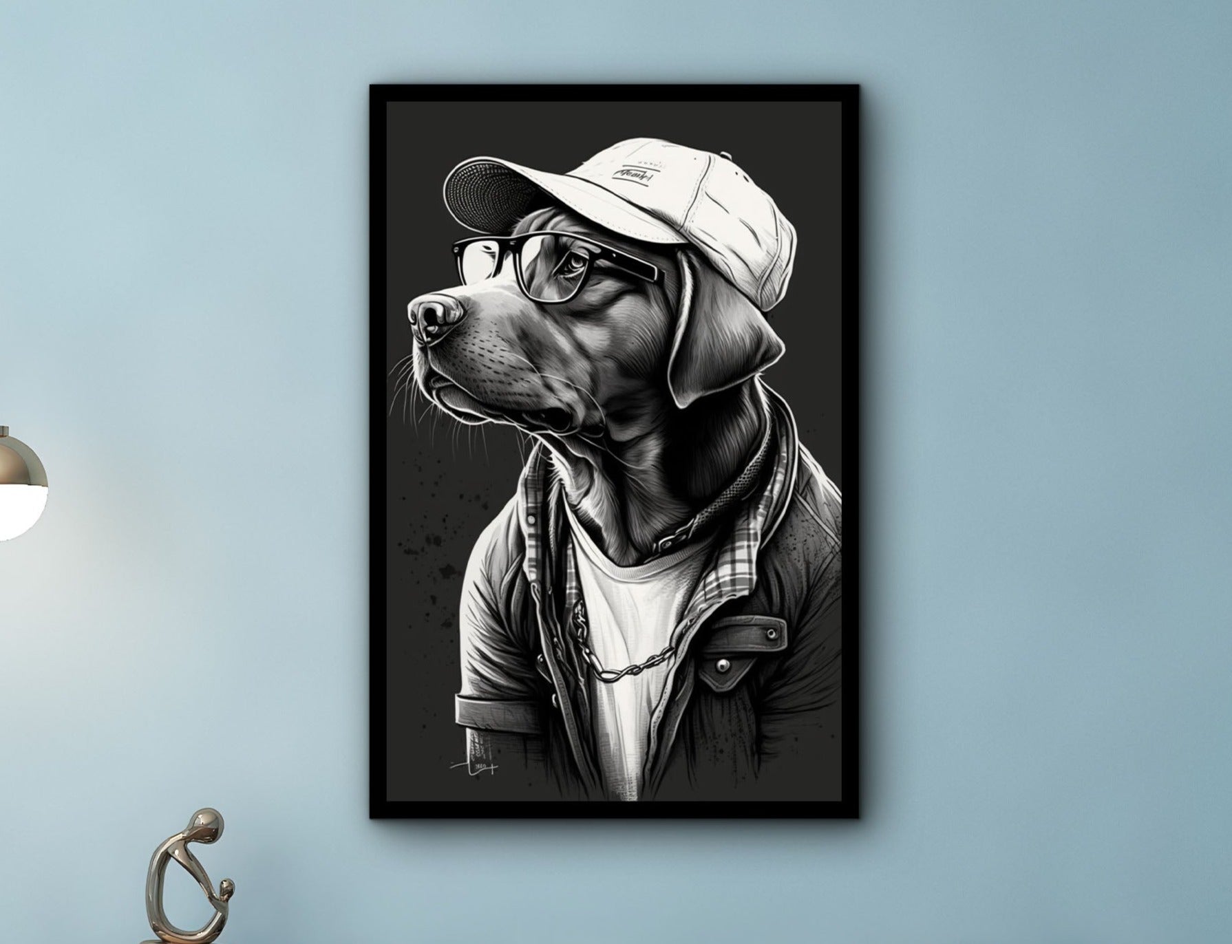 Dog Canvas Wall Art, Animals Modern Design Home Decor, Ready to Hang, Dog Canvas Print, Pet Them Decor, Perfect Gift, Printed on Black Frame