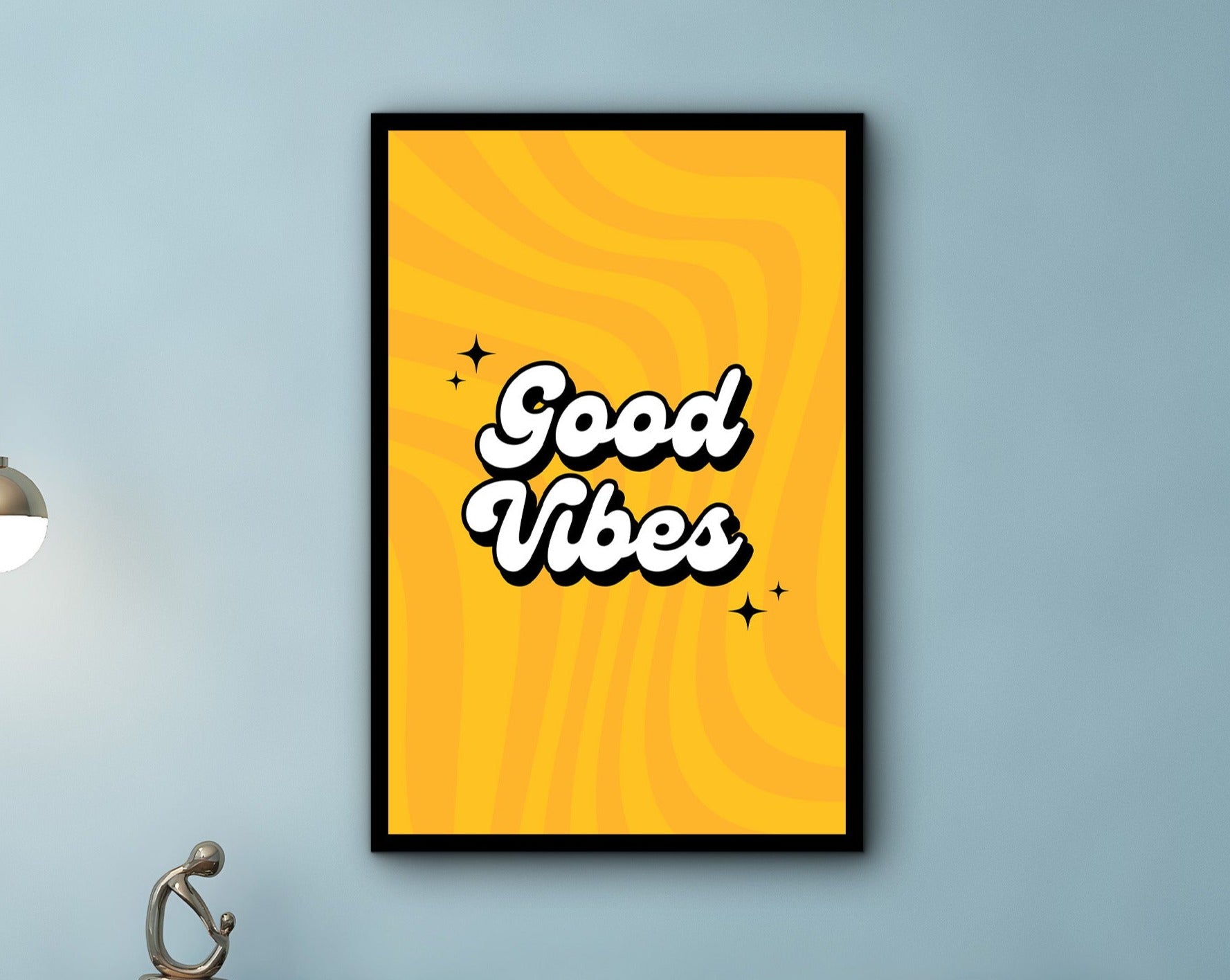 Motivational Poster Canvas, Good Vibes Wall Art, Empowering Quotes Artwork, Ready to Hang, Office Poster Success Art, Printed on Black Frame