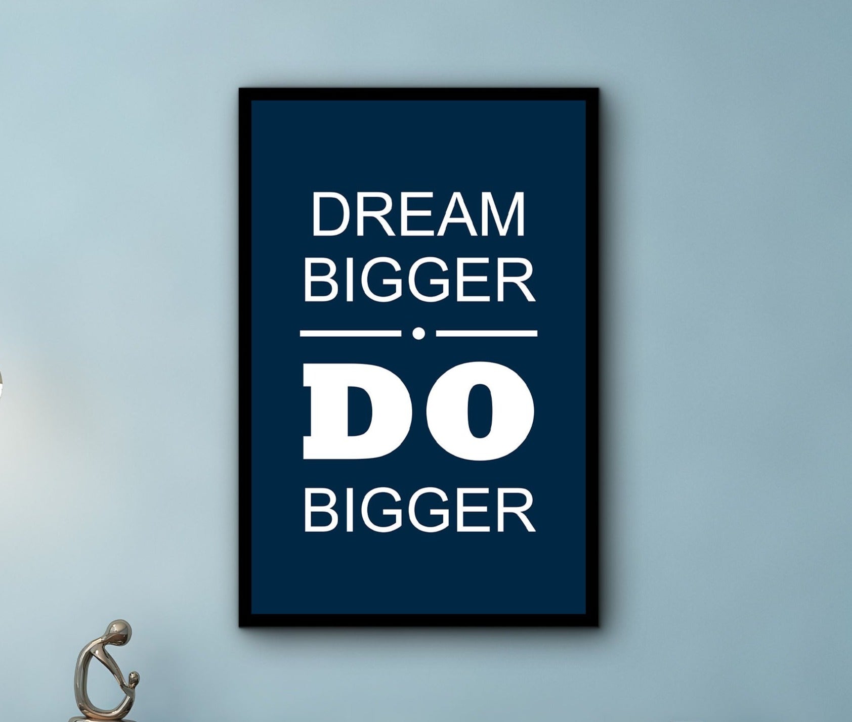 Motivational Wall Art, Dream Bigger Do Bigger Wall Art Canvas, Modern Office Wall Decor Wall Decor, Ready to Hang, Printed on Black Frame