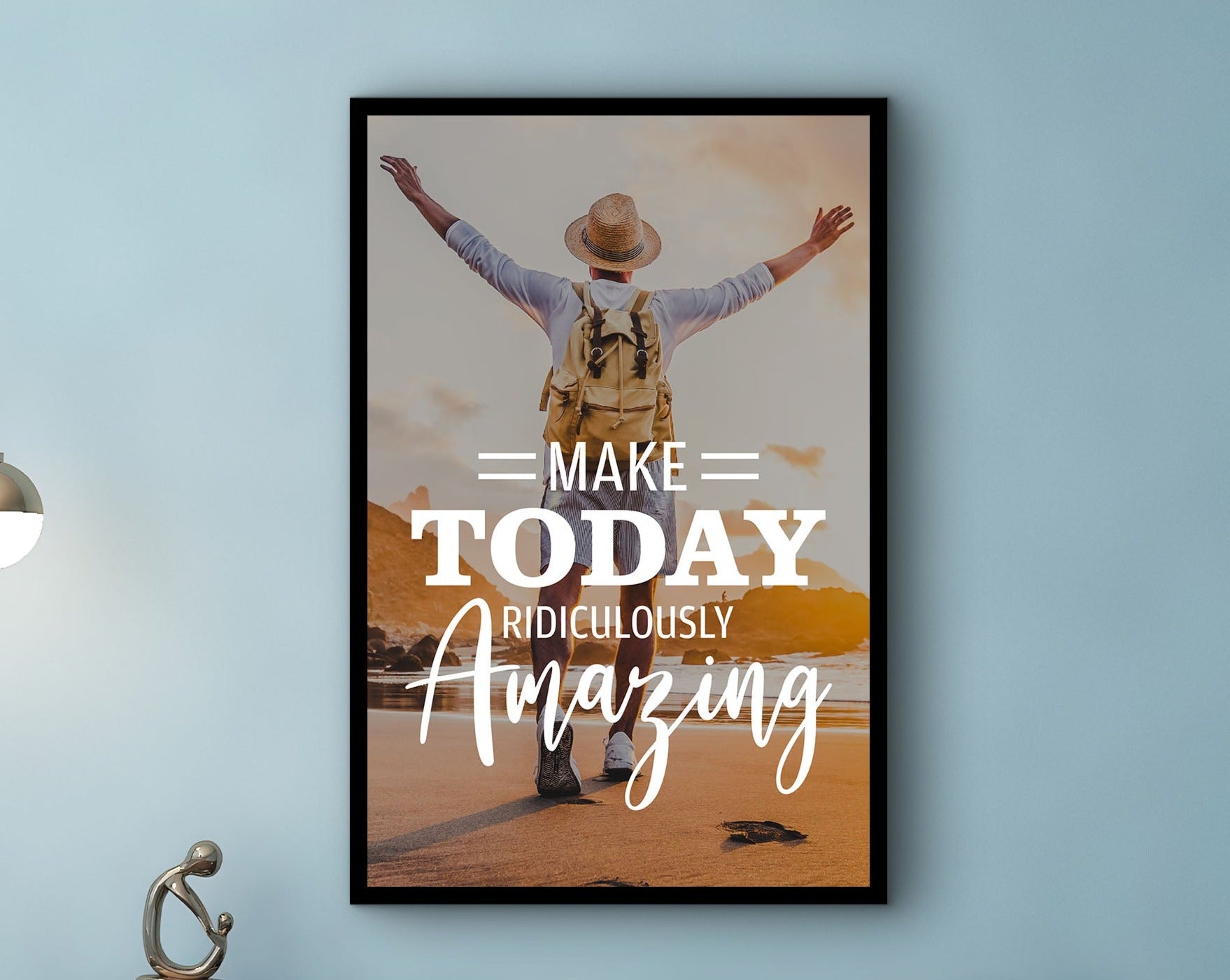 Daily Inspiration Wall Art, Make Today Amazing Canvas, Modern Design Home Office Decor, Ready to Hang, Perfect Gift, Printed on Black Frame