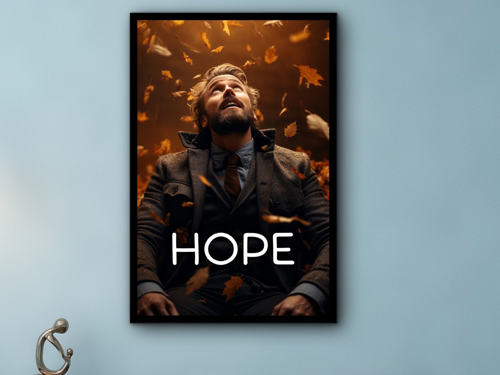 Hope Motivational Wall Art, Motivational Canvas, Modern Home & Office Wall Decor, Printed on Black Frame, Ready to Hang, Gift Idea for Him