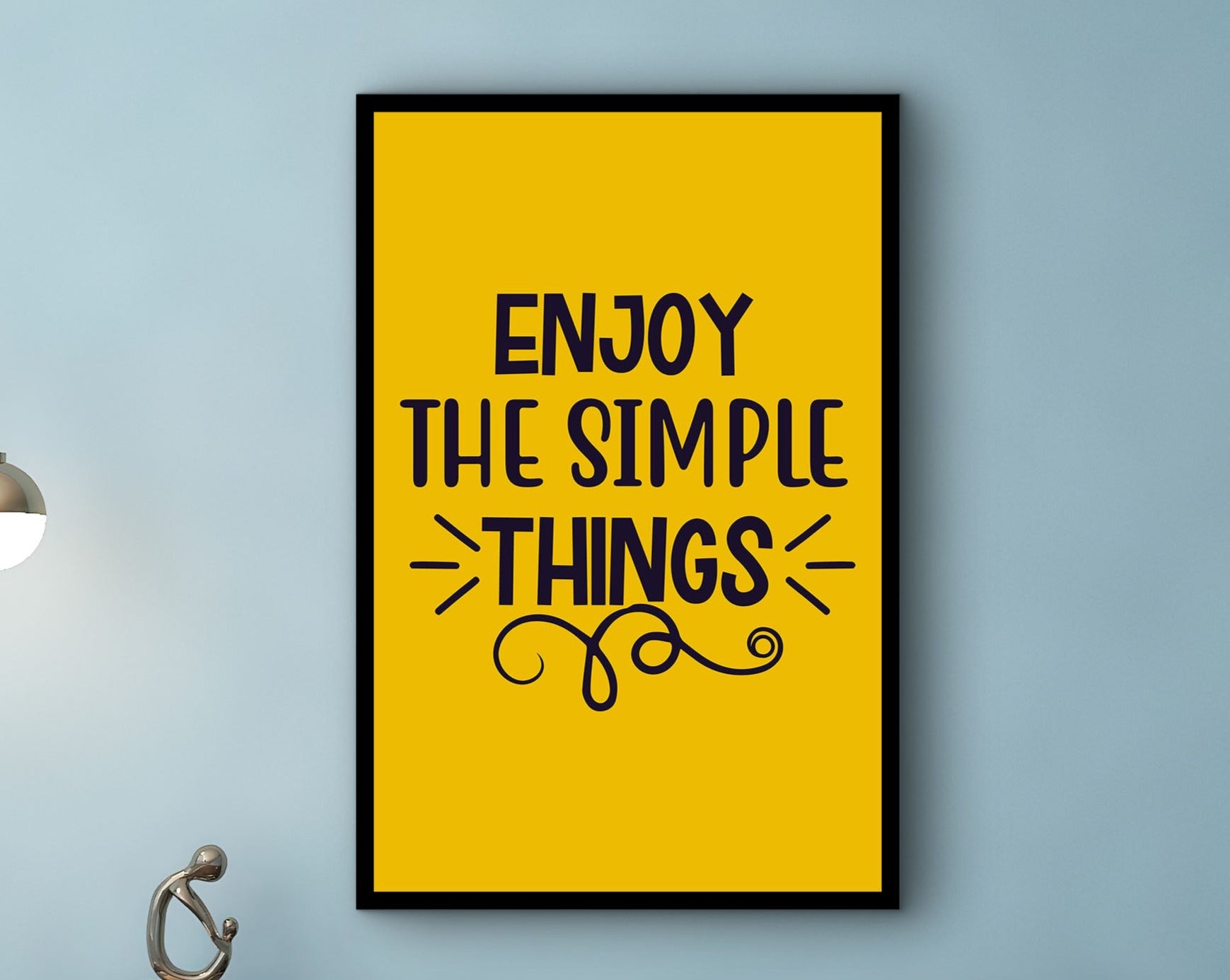 Positive Quotes Wall Art, Enjoy the Simple Things Canvas, Affirmation Artwork, Home & Office Decor, Perfect Gift, Printed on Black Frame