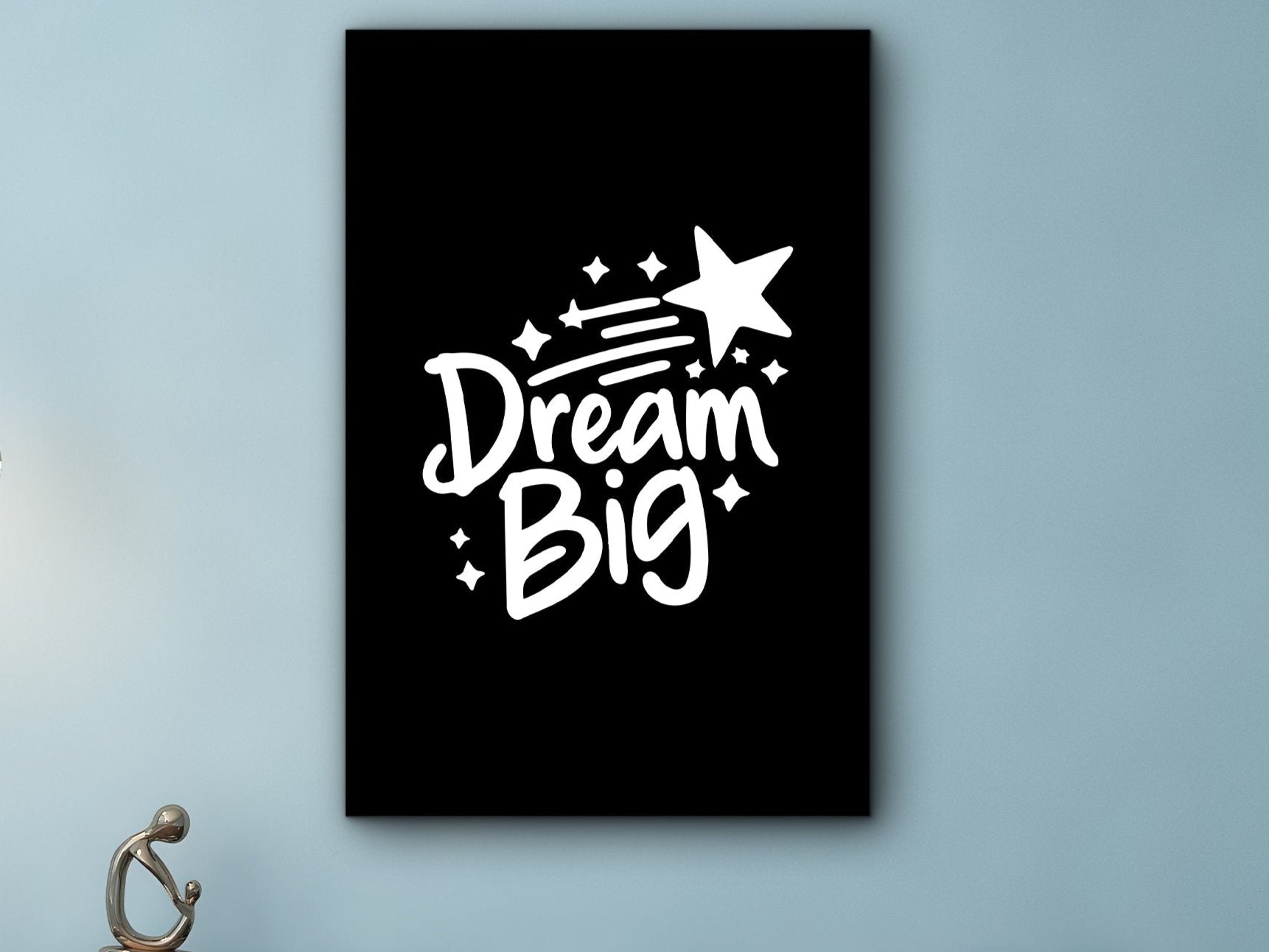 Dream Big Wall Art, Motivational Canvas Wall Art, Modern Home & Office Wall Decor, Ready to Hang, Printed on Black Frame, Gift Idea for Him