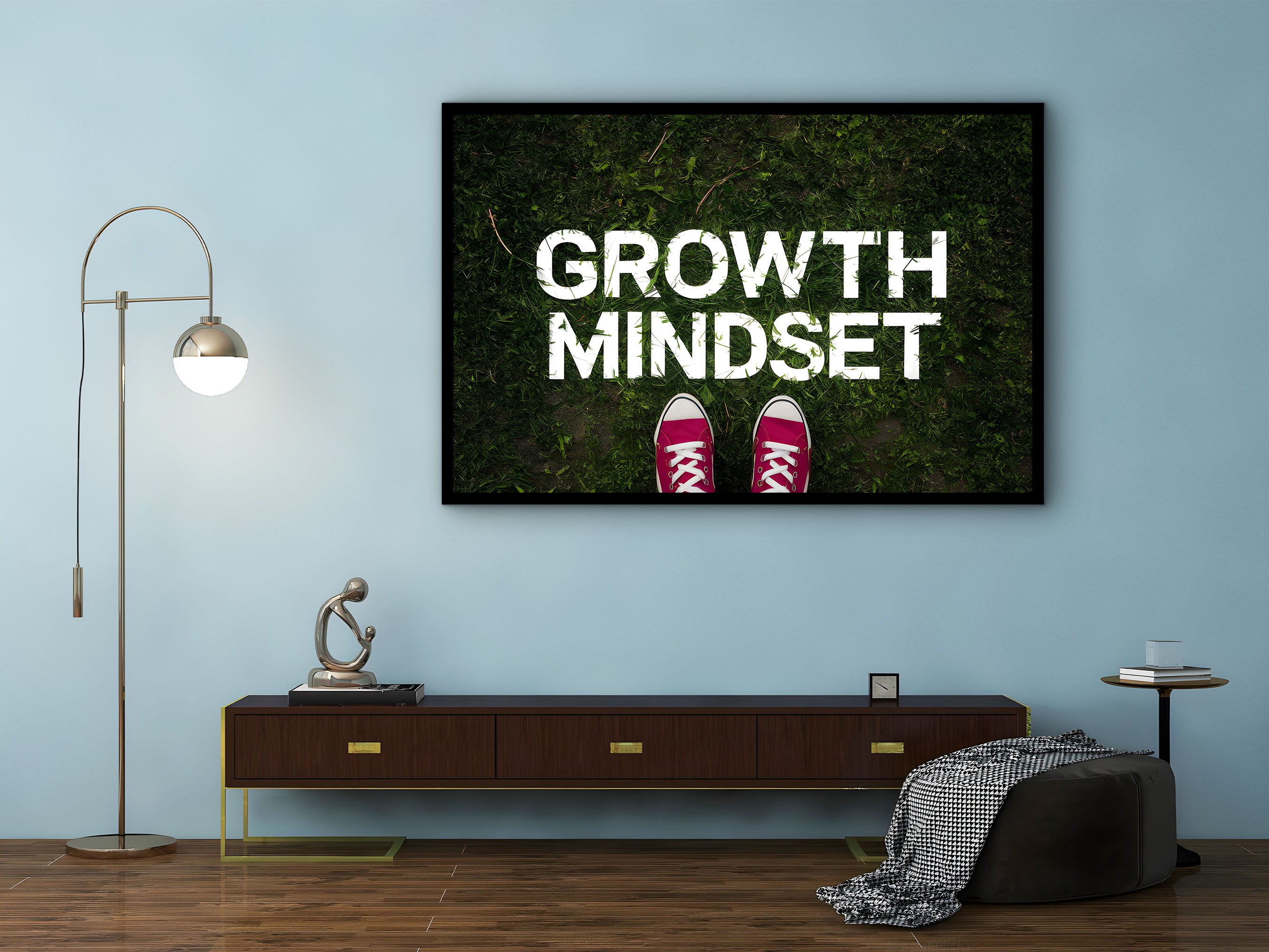 Motivational Wall Art, Growth Mindset Canvas, Modern Design Home & Office Decor, Ready to Hang, Gift Idea For Him, Printed on Black Frame