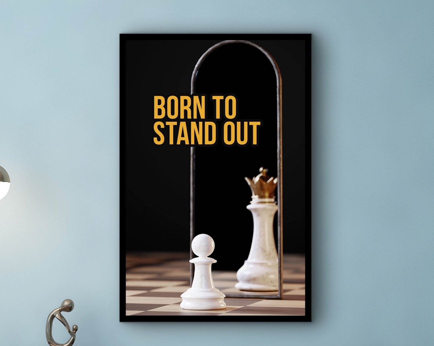 Motivational Poster Wall Art, Born To Stand Out Canvas, Home Wall Decor, Ready to Hang, Perfect Gift for Friend, Printed on Black Frame