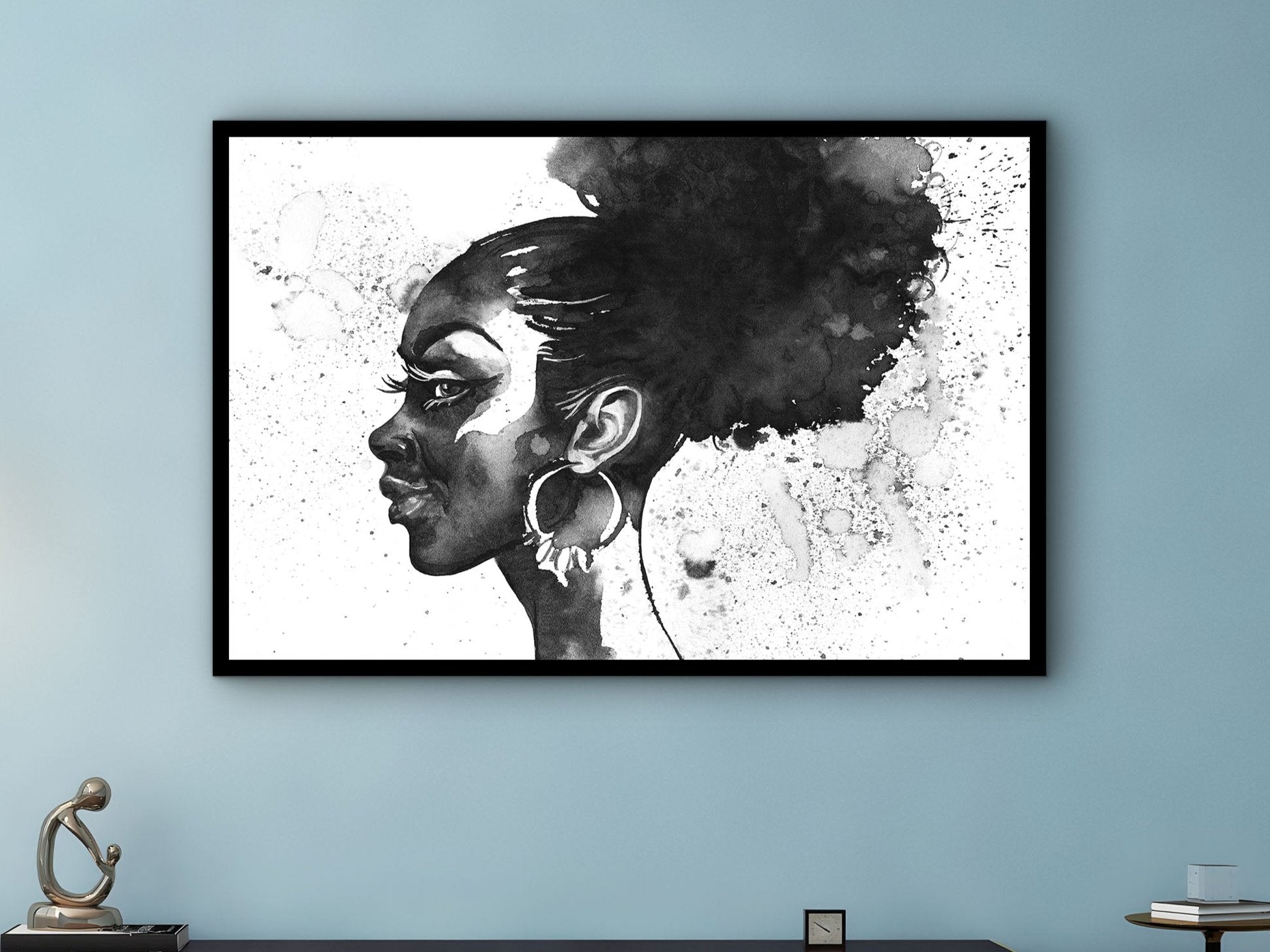 lady hair Modern Canvas Wall Art, Modern Design Home Decor, Ready to Hang, Unique Gift