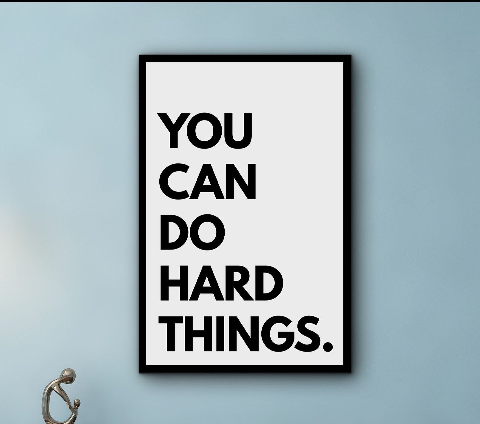 Motivational Wall Art, You Can Do Hard Things Wall Art Canvas, Dream Chasing Prints, Uplifting Artwork, Wall Hanging, Printed on Black Frame