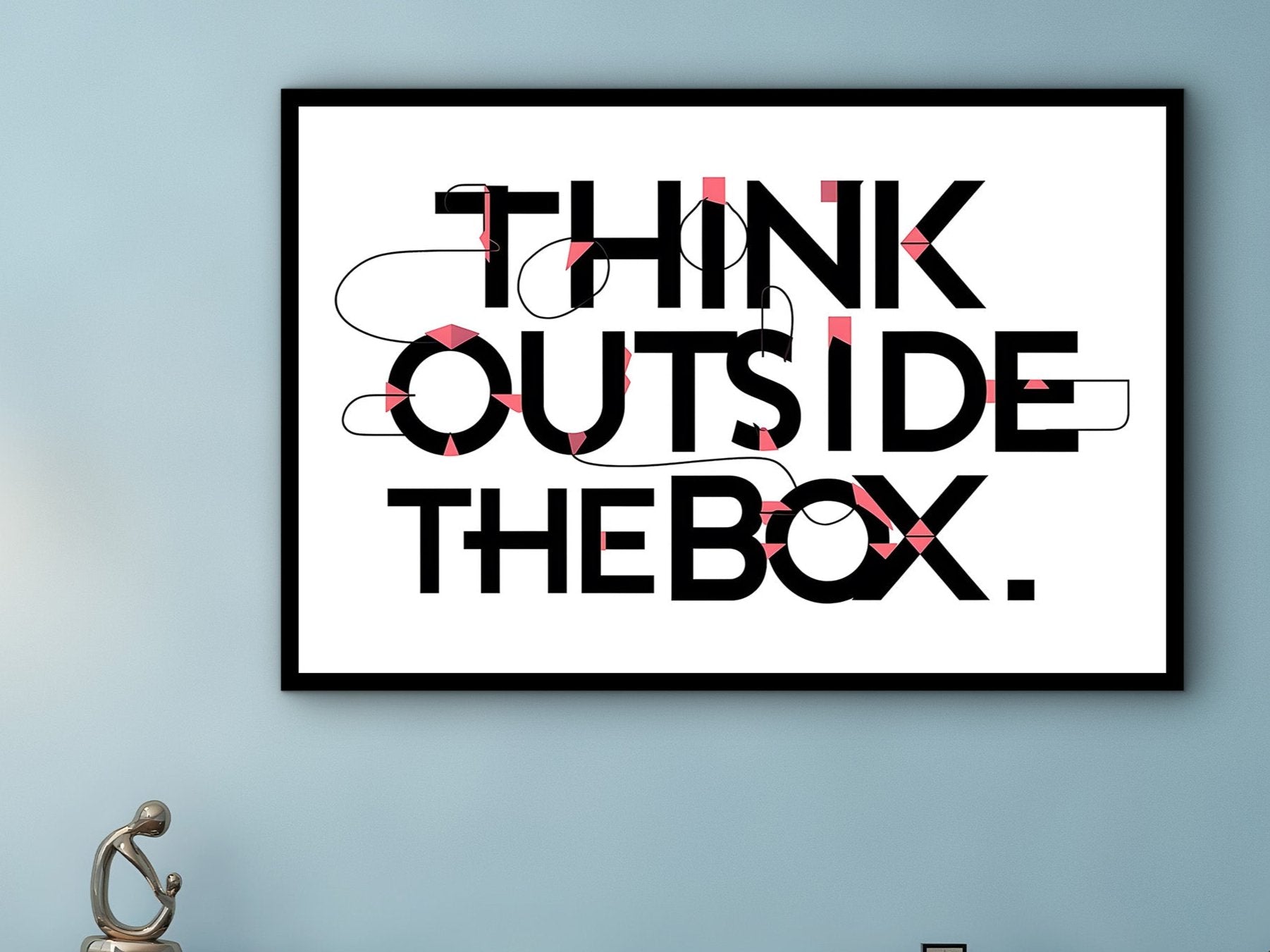 Think Outside the Box Wall Art, Motivational Canvas Wall Art, Home & Office Decor, Wall Art Canvas Design, Ready to Hang