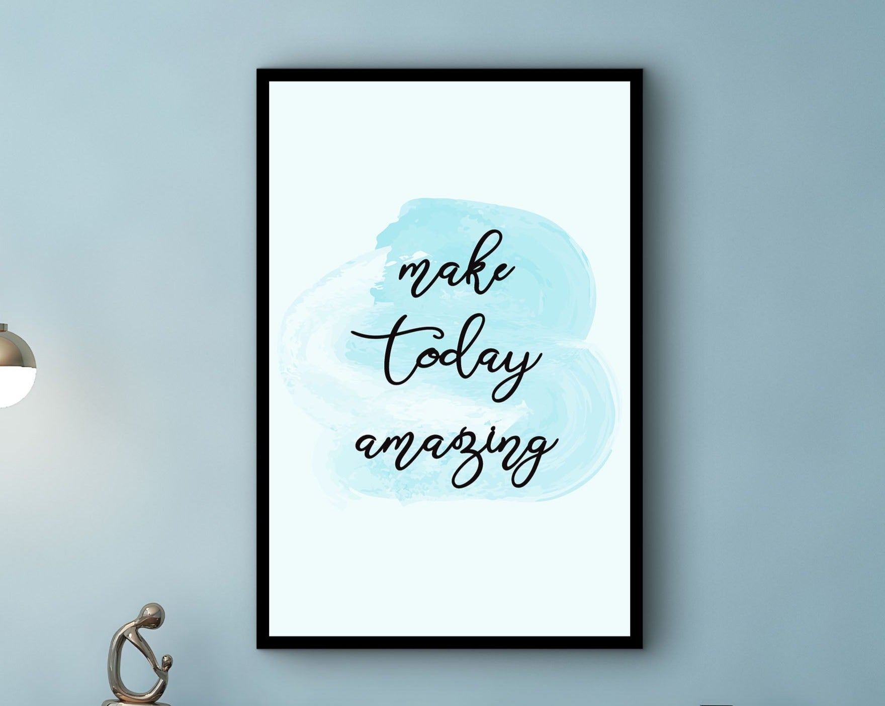 Motivational Sign Wall Art, Make Today Amazing Canvas, Modern Home Office Print, Ready to Hang, Perfect Gift for Her, Printed on Black Frame