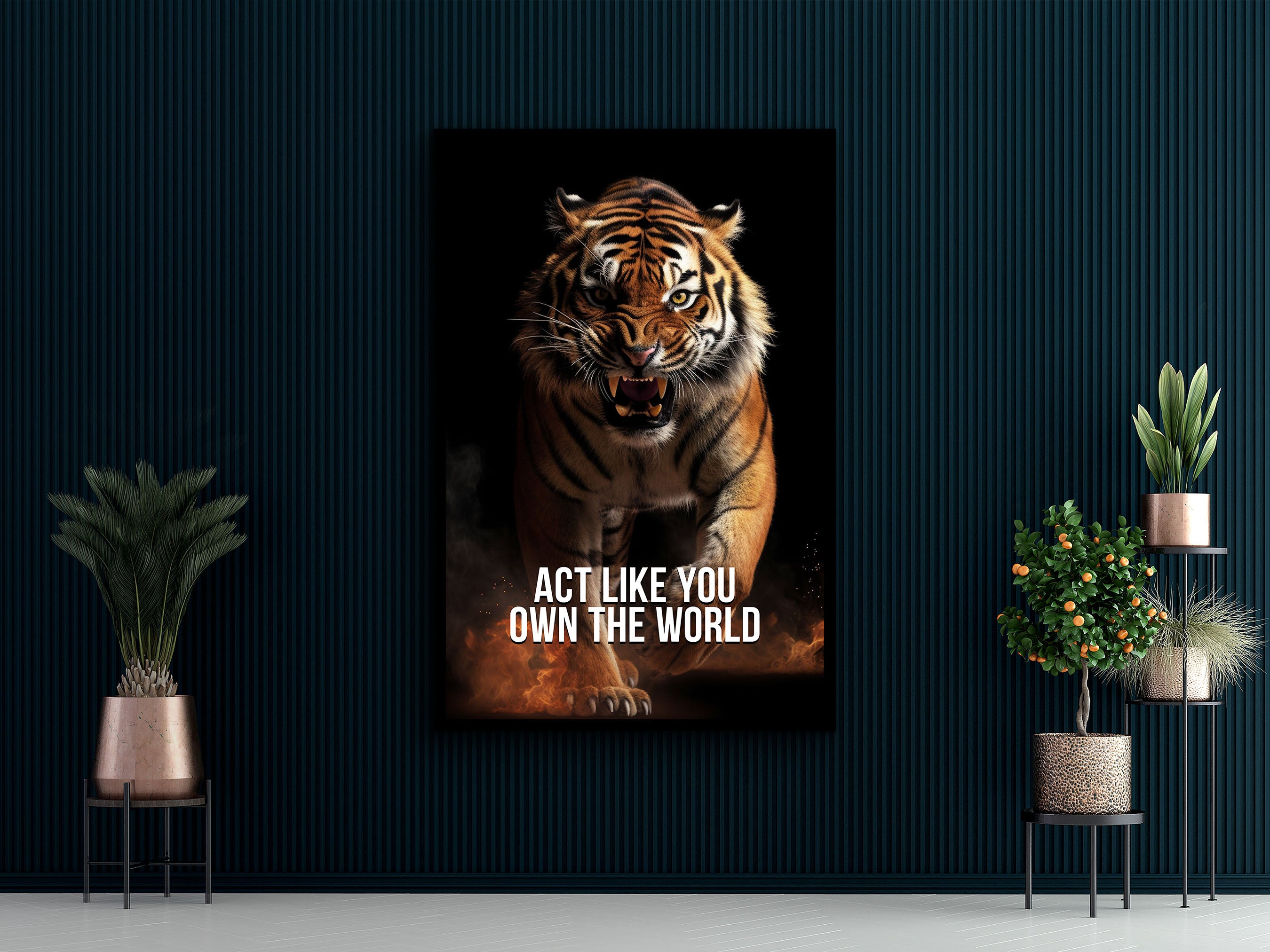 Act Like You Own The World Wall Art, Motivational Canvas Art, Wall Decor with Quotes, Ready to Hang, Gift for Friend, Printed on Black Frame