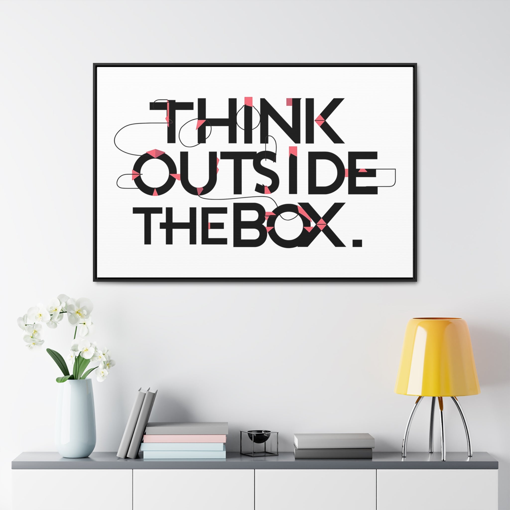 Think Outside the Box Wall Art, Motivational Canvas Wall Art, Home & Office Decor, Wall Art Canvas Design, Ready to Hang